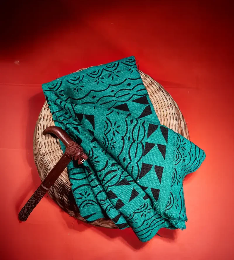 Tissé Bogolan vert émeraude