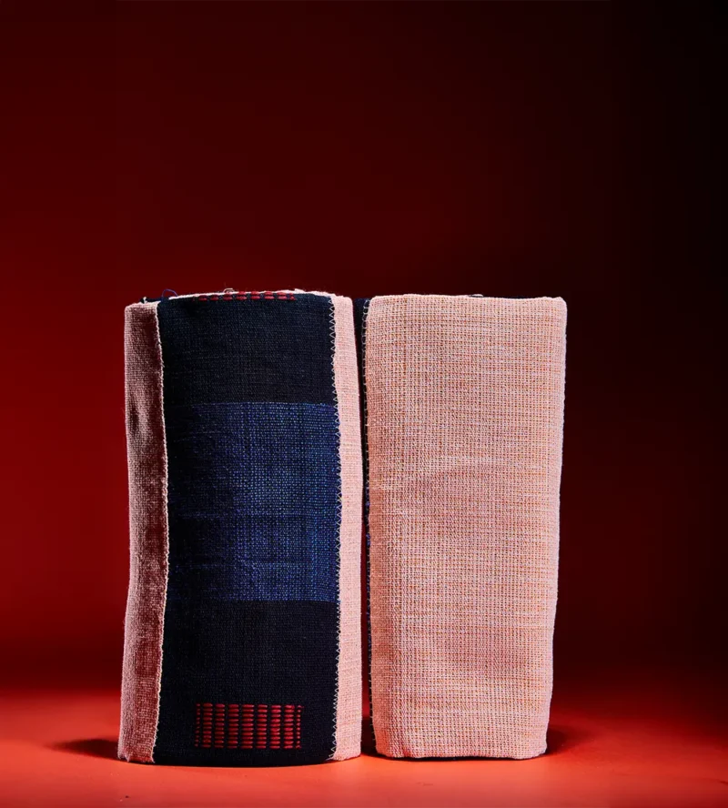 Duo Pagne Senoufo Bleu/Beige